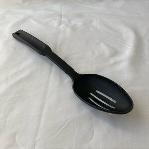 Pampered Chef 13" Black Plastic Slotted Cooking Serving Spoon Kitchen Basics TPC